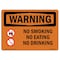 Signmission OSHA WARNING Sign, No Smoking No Eating No Drinking, 10in X 7in Decal, 7" W, 10" L, Landscape OS-WS-D-710-L-12712 - alternate 1